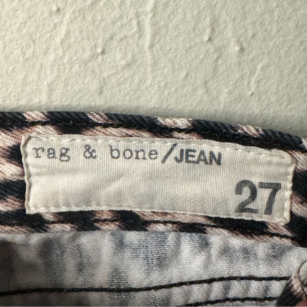 RAG & BONE Boyfriend Jeans Snow Leopard Print Mid-Rise Loose Fit Ankle Denim 27 - Picture 3 of 13
